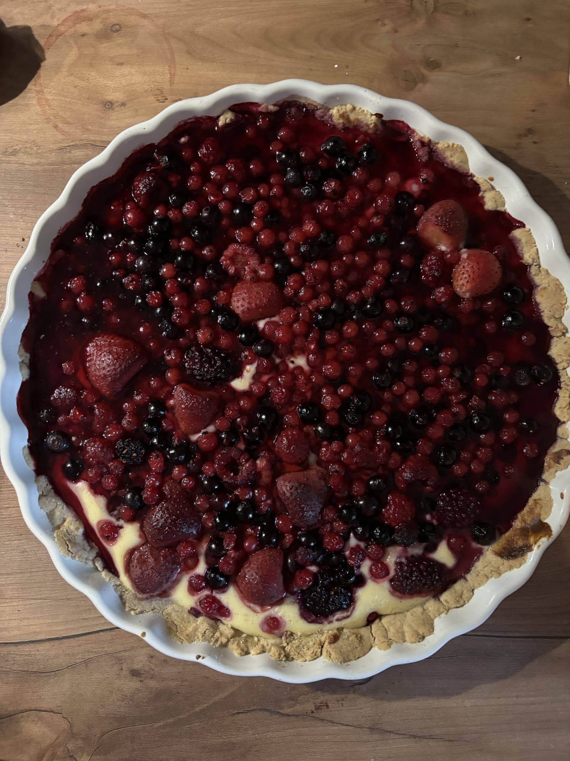 Am Nachmittag backe ich Beerentarte, mit Vanillepudding, muss aber noch bis morgen auskühlen.